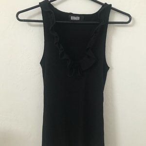 Reformation black tank top with ruffle collar